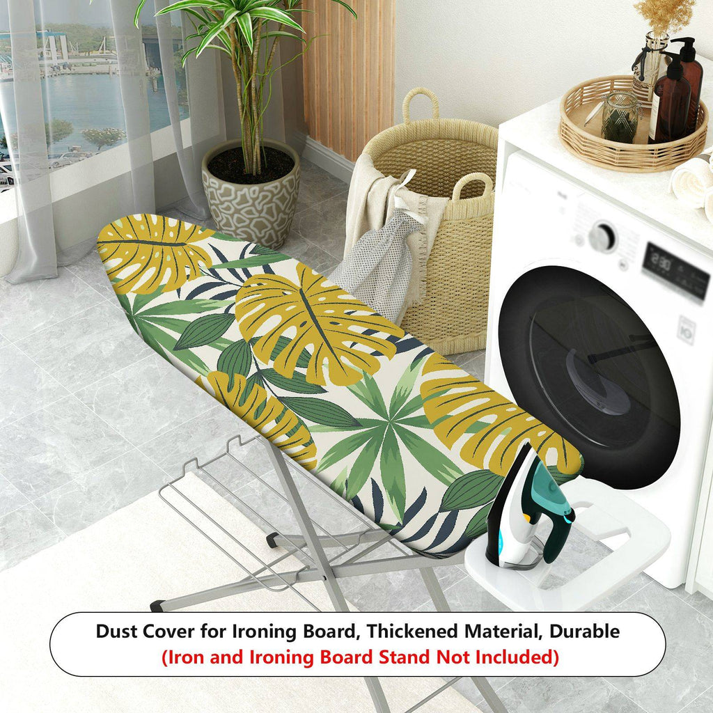 1-Piece Tropical Leaf Pattern Green Palm  Ironing Board Cover, Universal Size, Without Board