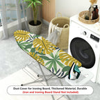 1-Piece Tropical Leaf Pattern Green Palm  Ironing Board Cover, Universal Size, Without Board