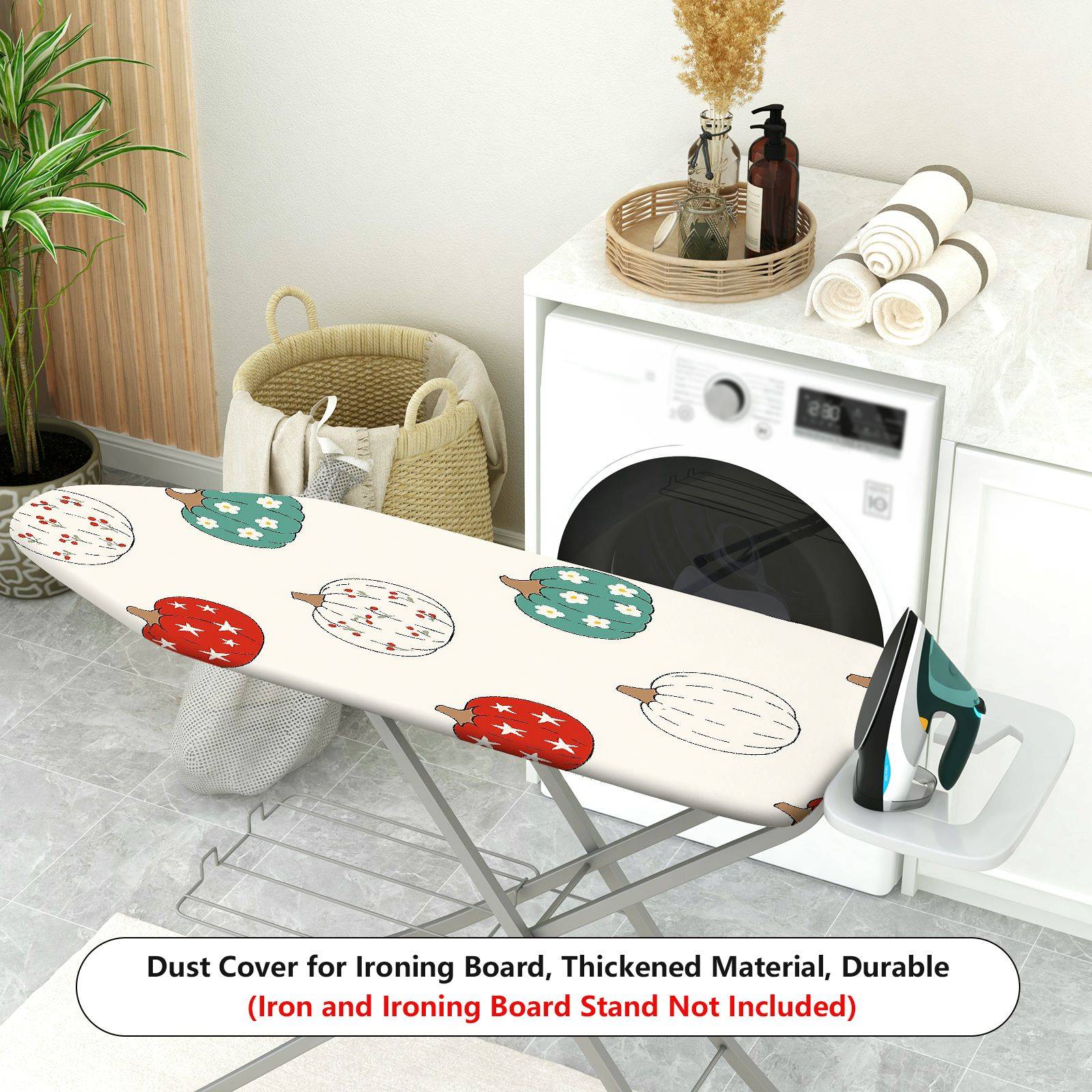 1-Piece Pumpkin Floral Star  Ironing Board Cover, Universal Size, Without Board