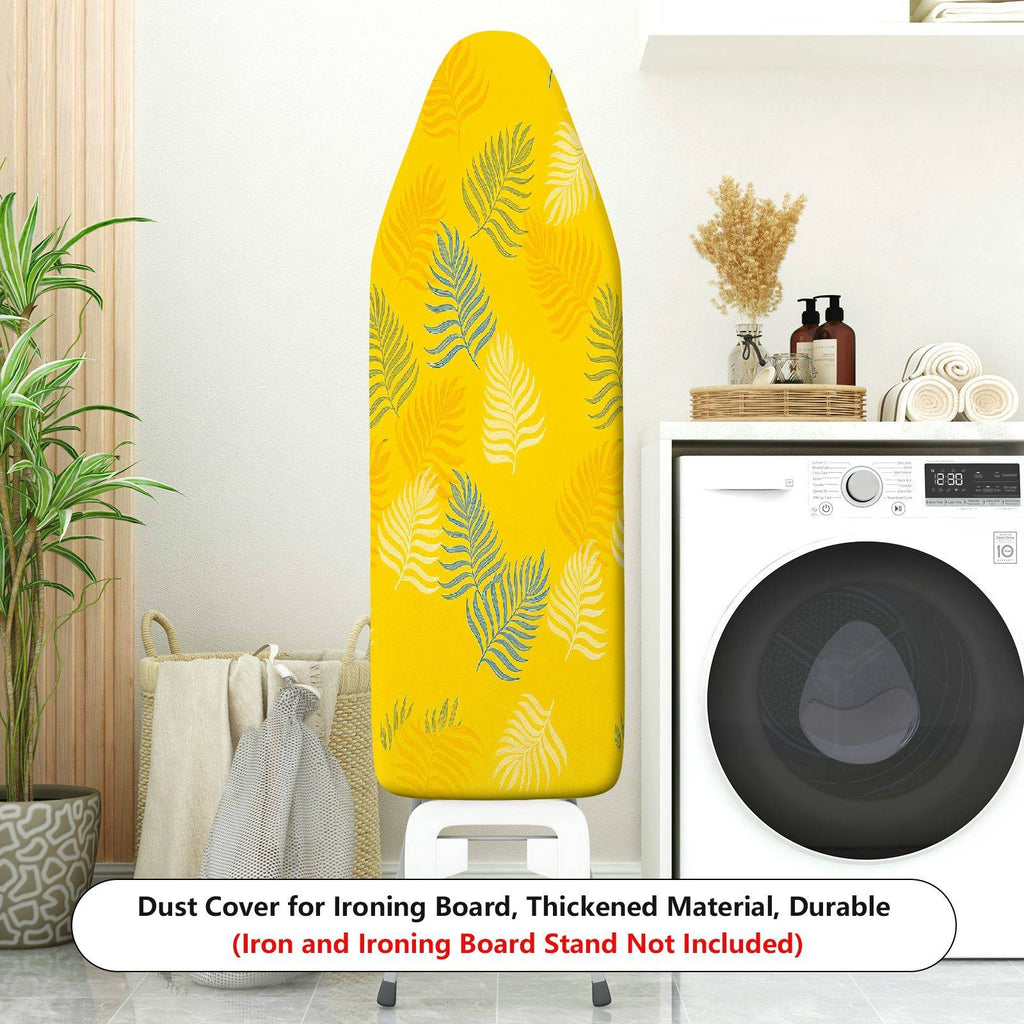 1-Piece Yellow Leaf Pattern Vibrant Tropical  Ironing Board Cover, Universal Size, Without Board