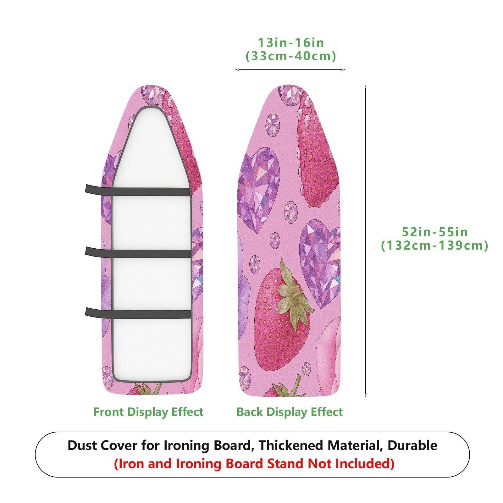 1-Piece Strawberry Diamond Rose  Ironing Board Cover, Universal Size, Without Board