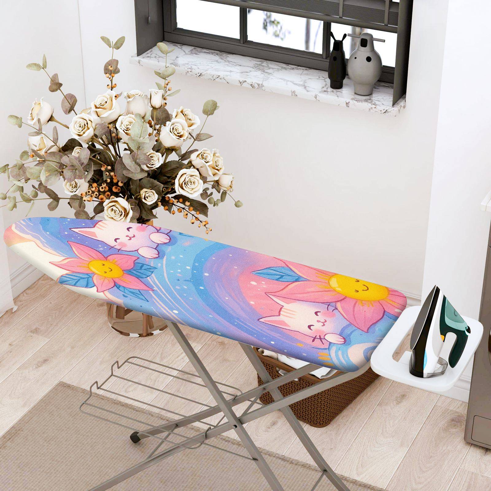1-Piece Cute Floral Star  Ironing Board Cover, Universal Size, Without Board
