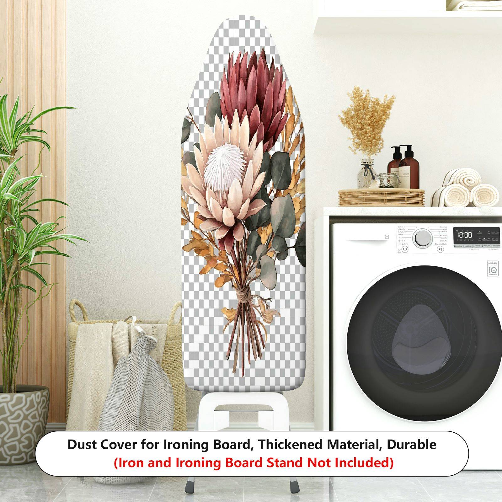 1-Piece Tropical Floral Bohemian Vintage  Ironing Board Cover, Universal Size, Without Board