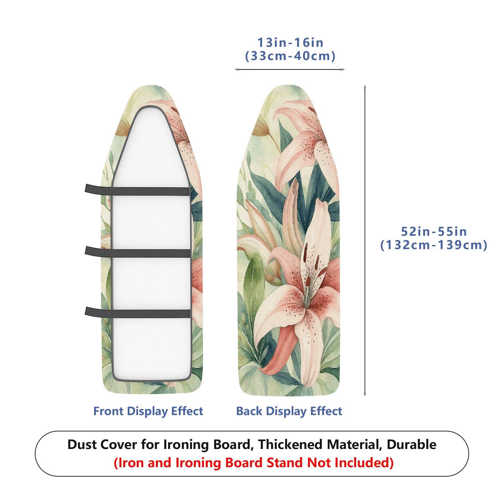 1-Piece Floral Pattern, Tropical Atmosphere, Elegant Design, Household  Ironing Board Cover, Universal Size, Without Board