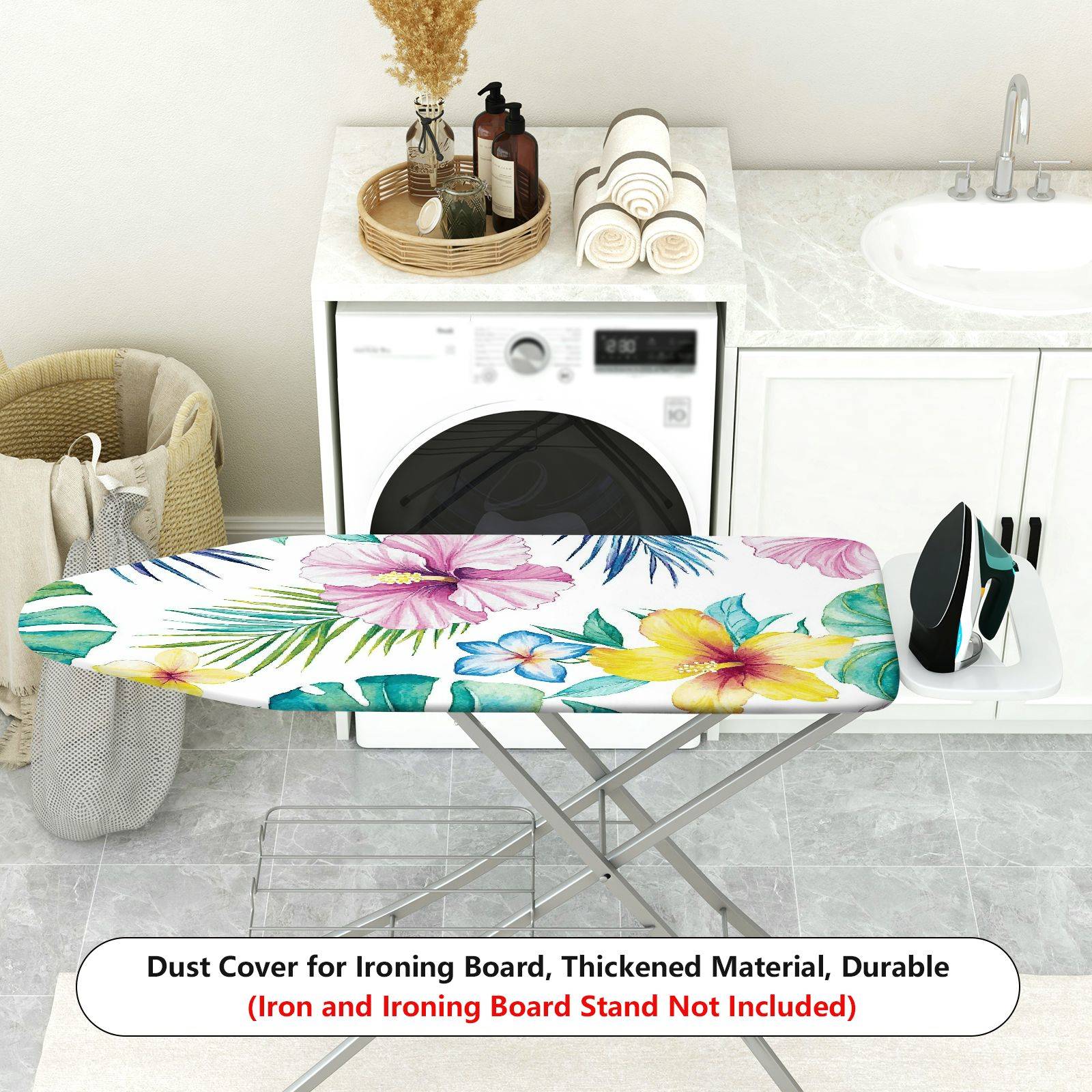 1-Piece Floral Tropical Colorful  Ironing Board Cover, Universal Size, Without Board