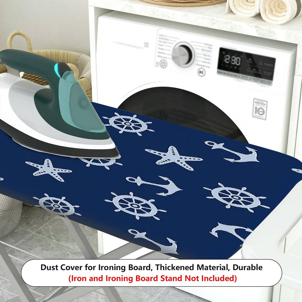1-Piece Nautical Anchor Starfish Steering wheel  Ironing Board Cover, Universal Size, Without Board