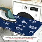 1-Piece Nautical Anchor Starfish Steering wheel  Ironing Board Cover, Universal Size, Without Board