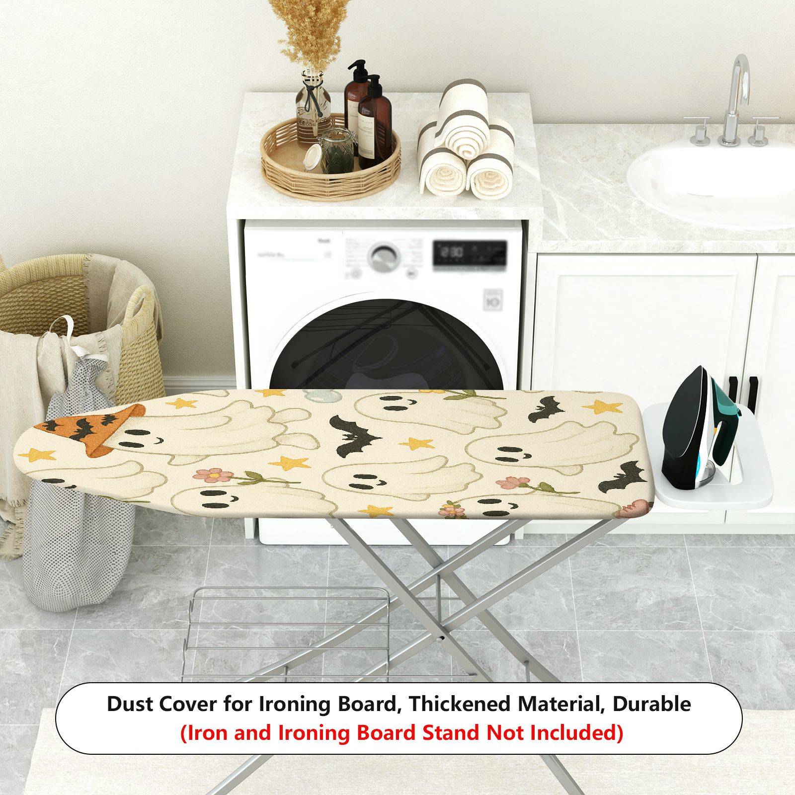 1-Piece Halloween Ghost Print Bat Star  Ironing Board Cover, Universal Size, Without Board
