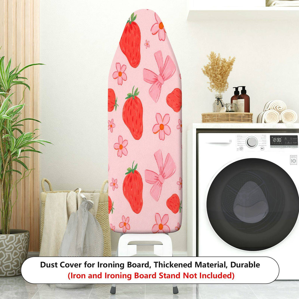 1-Piece Strawberry Bow Flower  Ironing Board Cover, Universal Size, Without Board