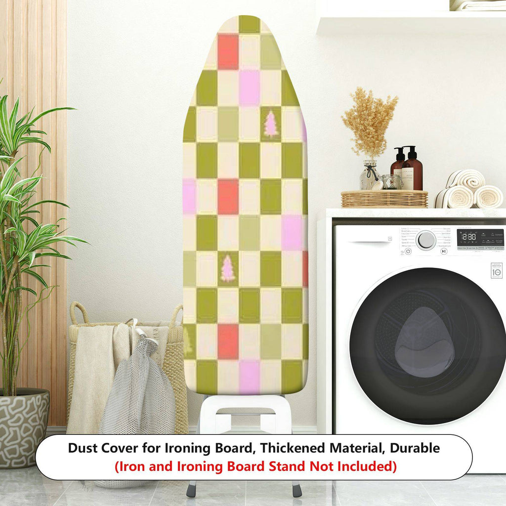 1-Piece Checkered Colorful Christmas  Ironing Board Cover, Universal Size, Without Board