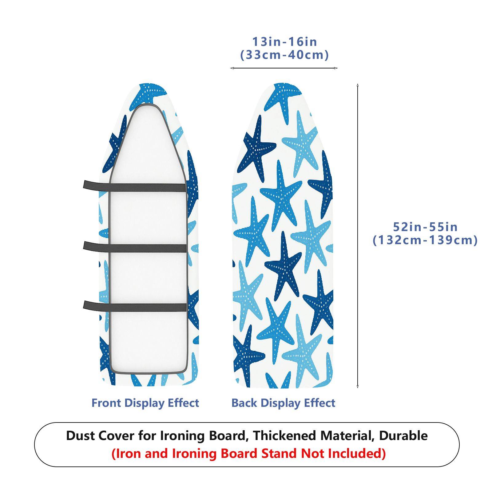 1-Piece Starfish Ocean Nautical  Ironing Board Cover, Universal Size, Without Board