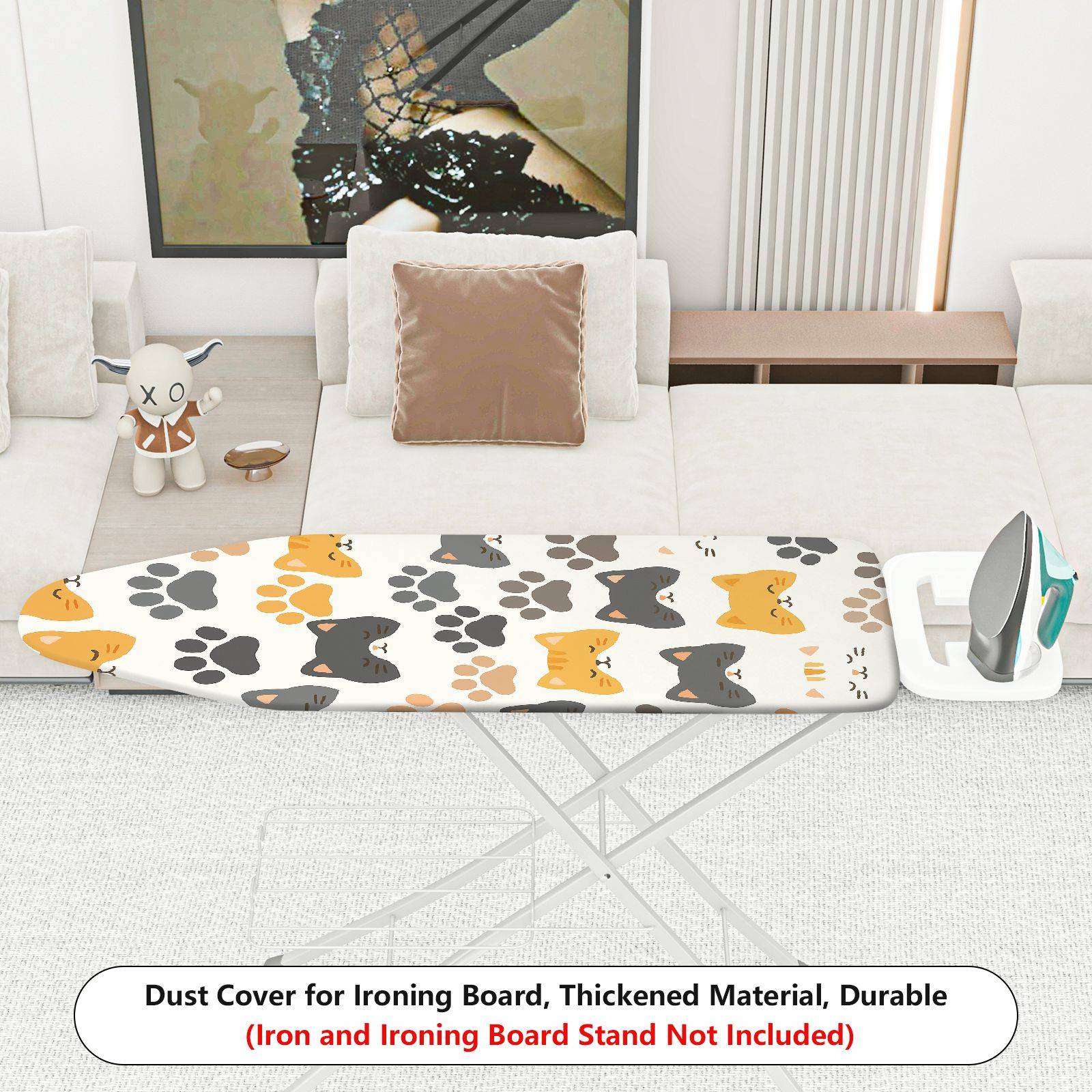 1-Piece Cat Paw Print  Pattern  Ironing Board Cover, Universal Size, Without Board