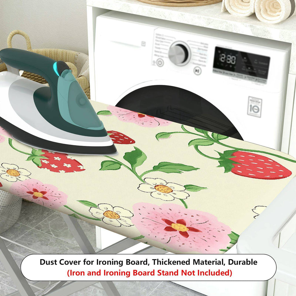 1-Piece Strawberry Floral Pattern Decorative  Ironing Board Cover, Universal Size, Without Board