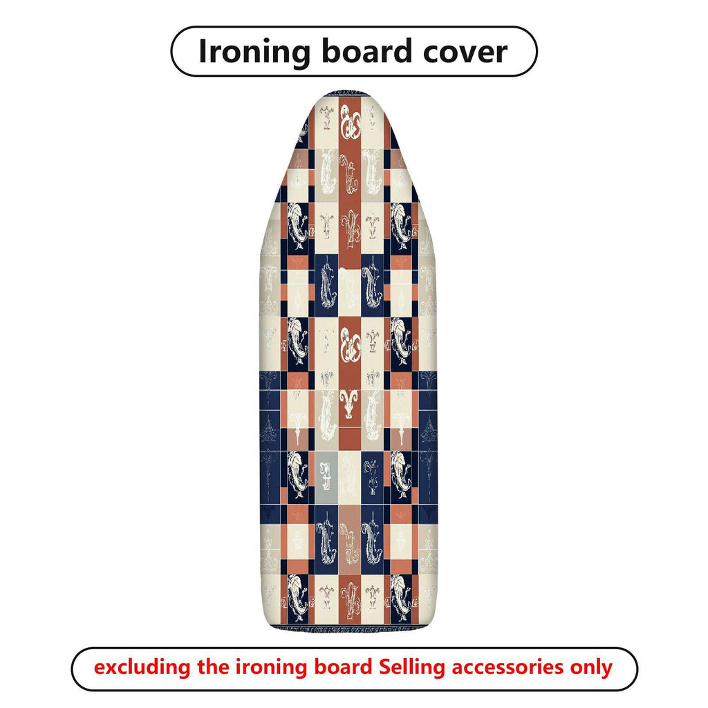 1-Piece Retro Check Floral  Ironing Board Cover, Universal Size, Without Board