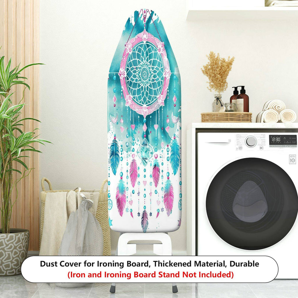 1-Piece Dreamcatcher Feather Pink  Ironing Board Cover, Universal Size, Without Board