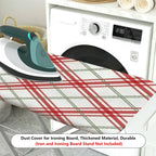 1-Piece Red Plaid Checkered Pattern Christmas  Ironing Board Cover, Universal Size, Without Board
