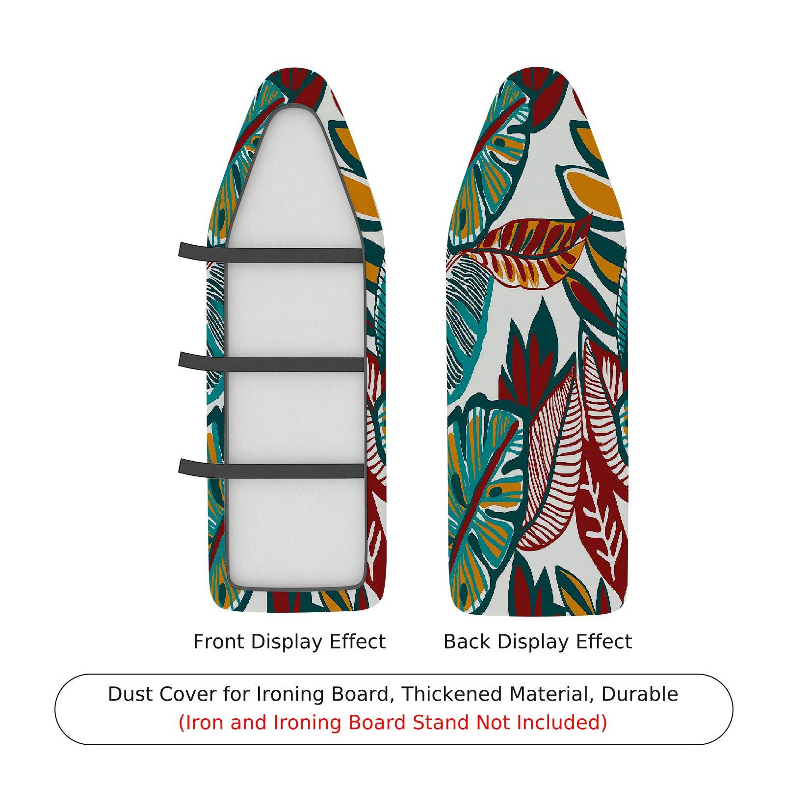 1-Piece Leaves Floral Tropical  Ironing Board Cover, Universal Size, Without Board