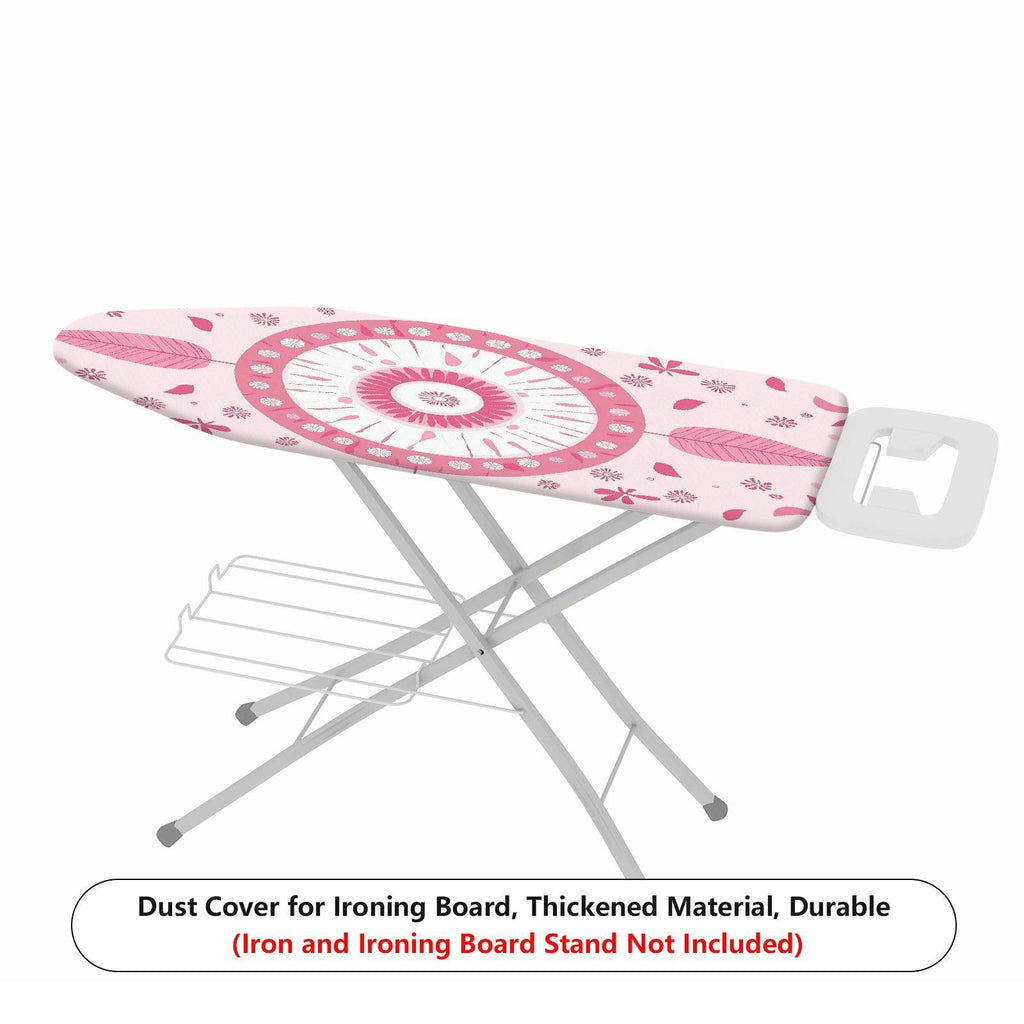 1-Piece Pink Floral Leaf Pattern Dreamcatcher  Ironing Board Cover, Universal Size, Without Board