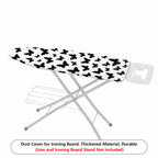 1-Piece Butterfly Pattern Black And White Elegant  Ironing Board Cover, Universal Size, Without Board