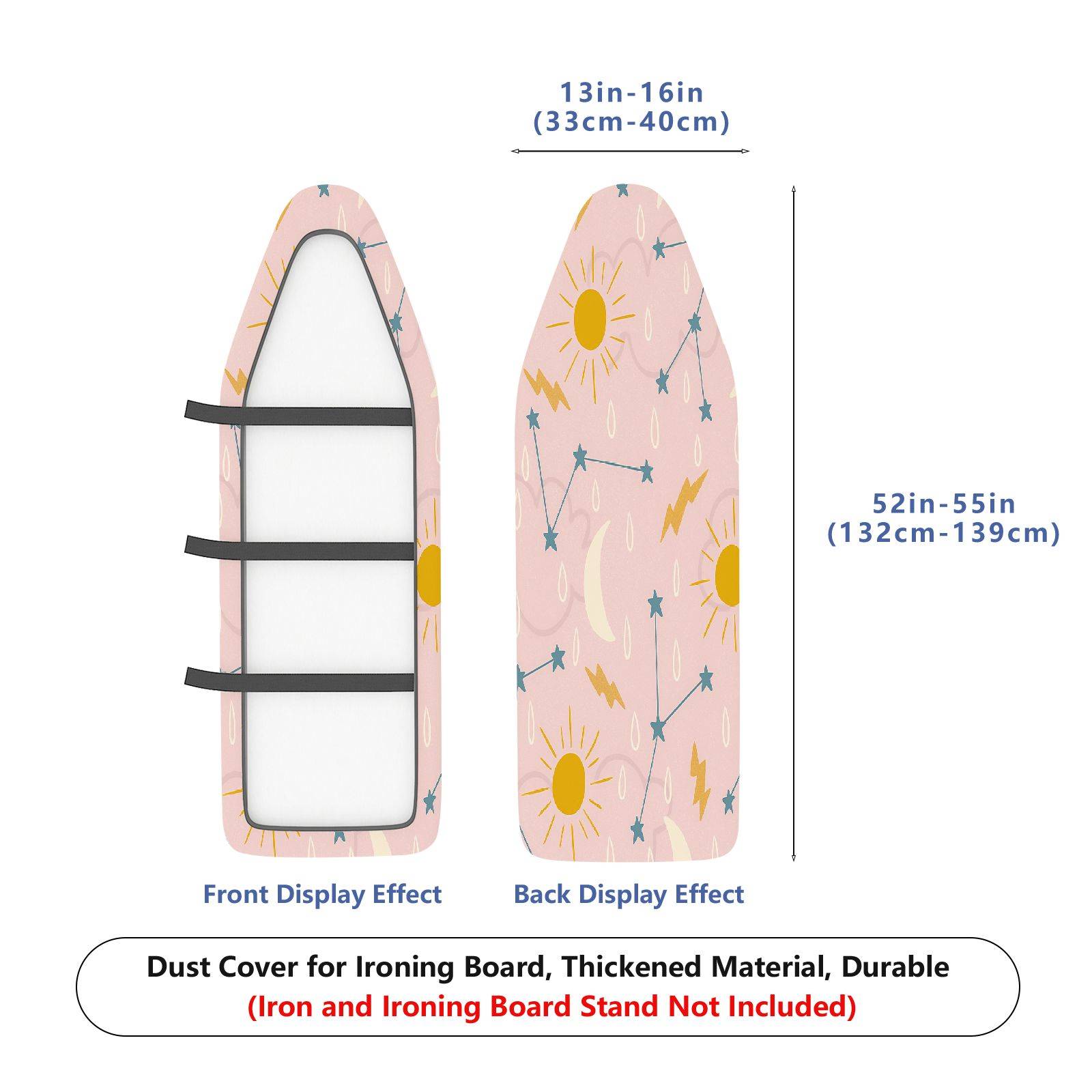 1-Piece Sun Moon Star Constellation  Ironing Board Cover, Universal Size, Without Board