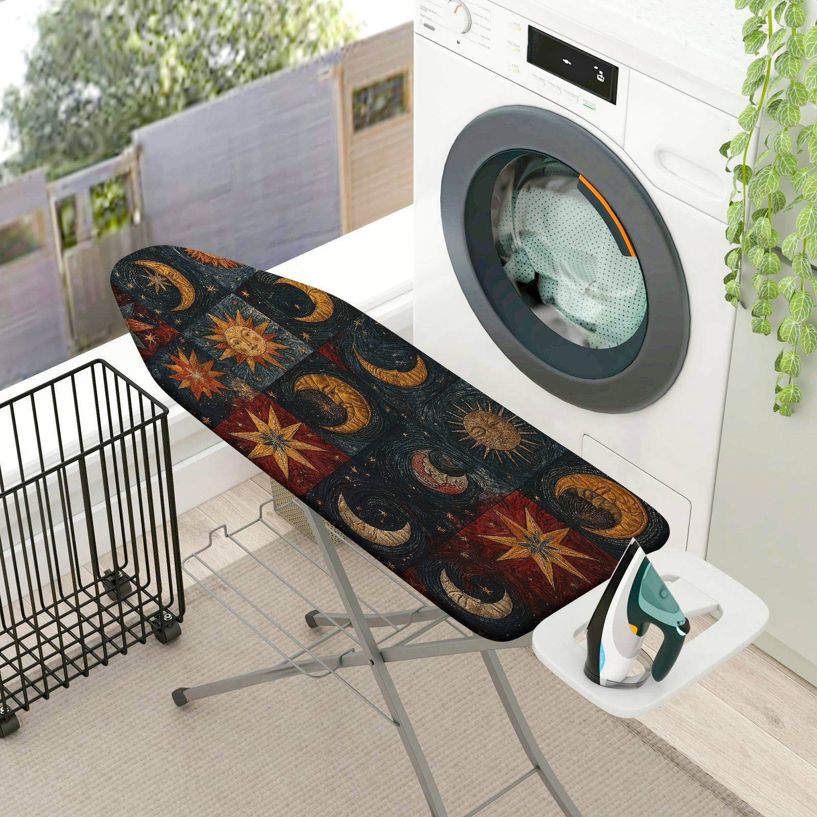 1-Piece Starry Night Moon Sun  Ironing Board Cover, Universal Size, Without Board