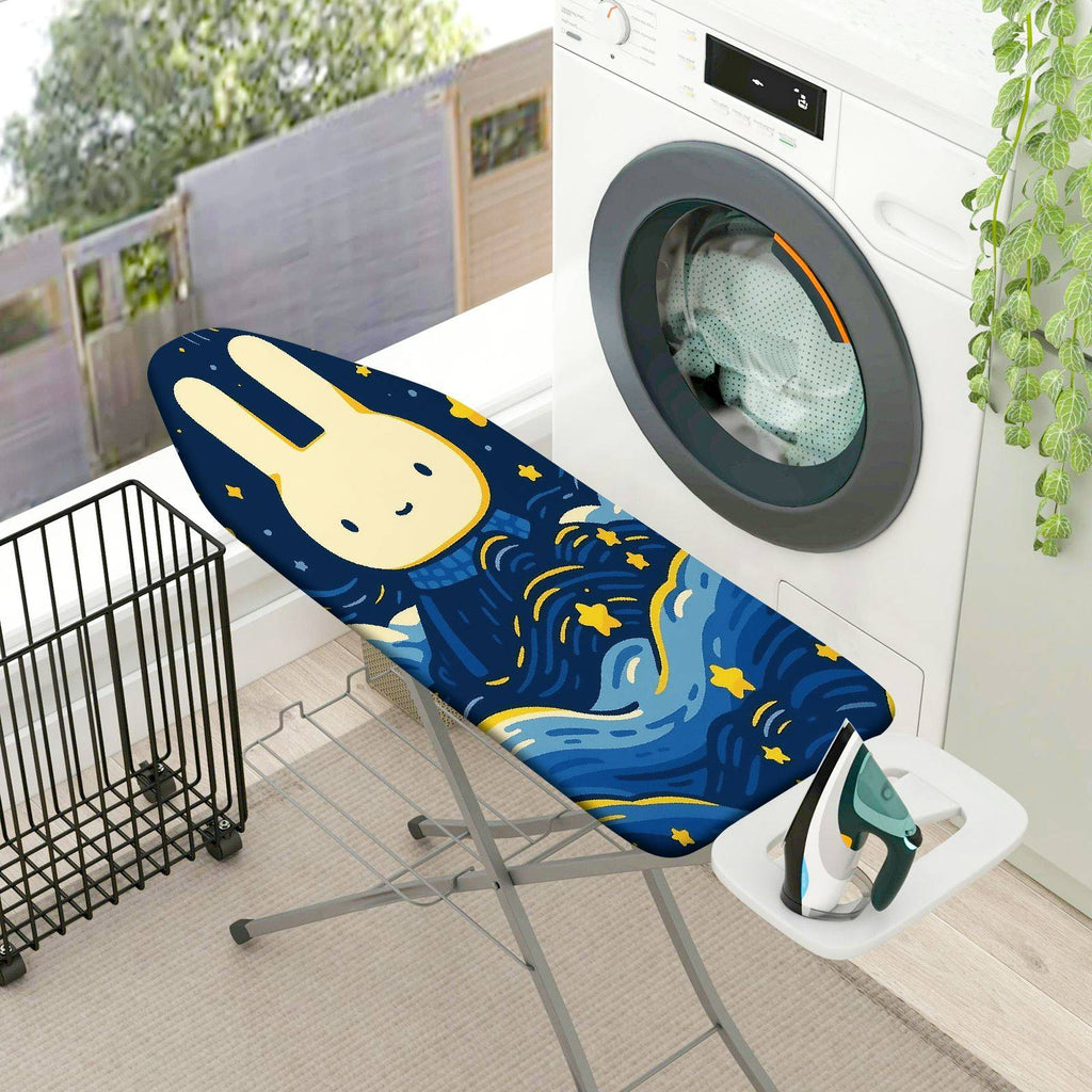 1-Piece Rabbit Starry Night Blue  Ironing Board Cover, Universal Size, Without Board