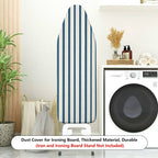 1-Piece Striped Pattern Blue White  Ironing Board Cover, Universal Size, Without Board