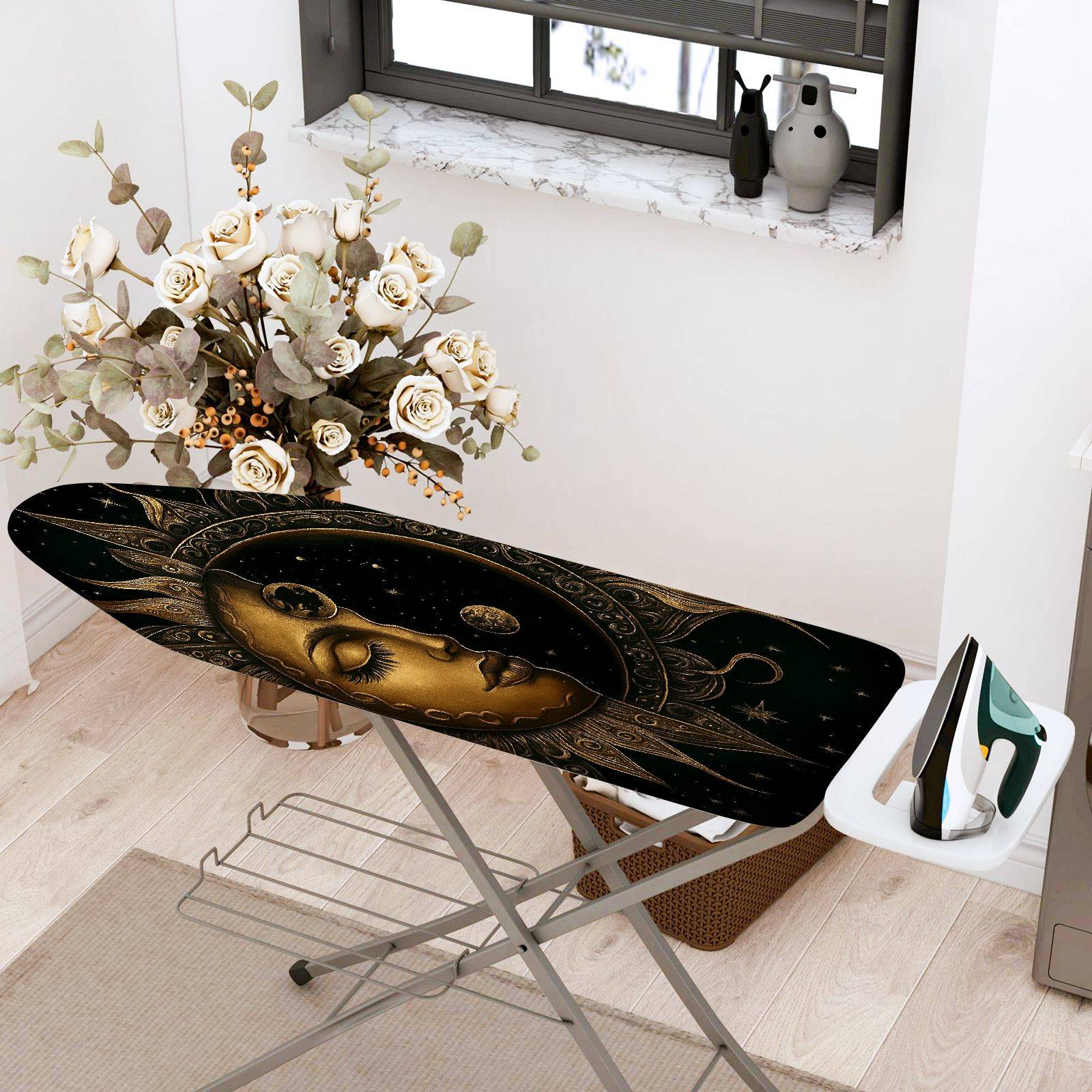 1-Piece Sun Moon Star  Ironing Board Cover, Universal Size, Without Board