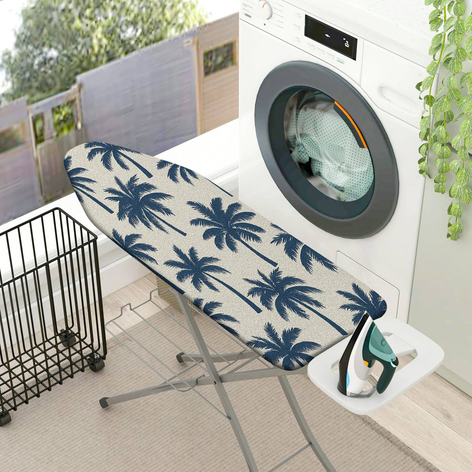 1-Piece Palm Tree Tropical Beach  Ironing Board Cover, Universal Size, Without Board