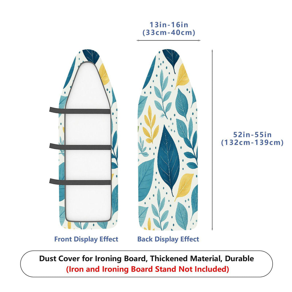 1-Piece Tropical Leaves Pattern Decorative Pastel Blue  Ironing Board Cover, Universal Size, Without Board