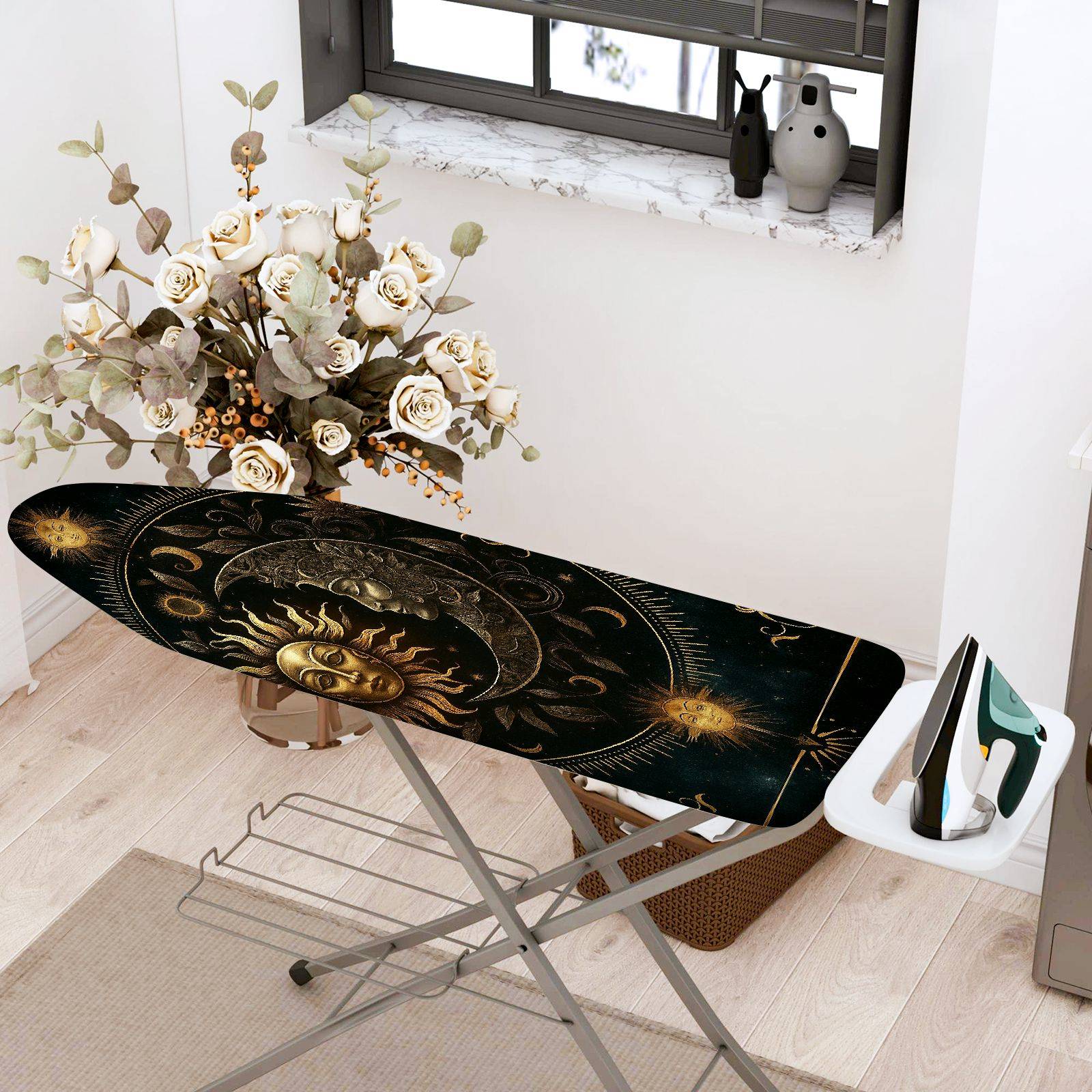1-Piece Sun Moon Stars  Ironing Board Cover, Universal Size, Without Board