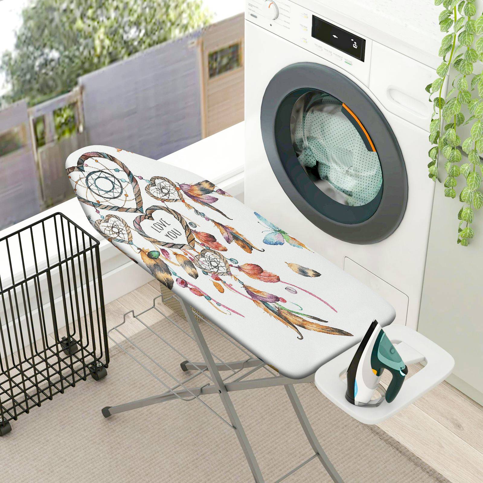 1-Piece Feather Dreamcatcher Butterfly  Ironing Board Cover, Universal Size, Without Board
