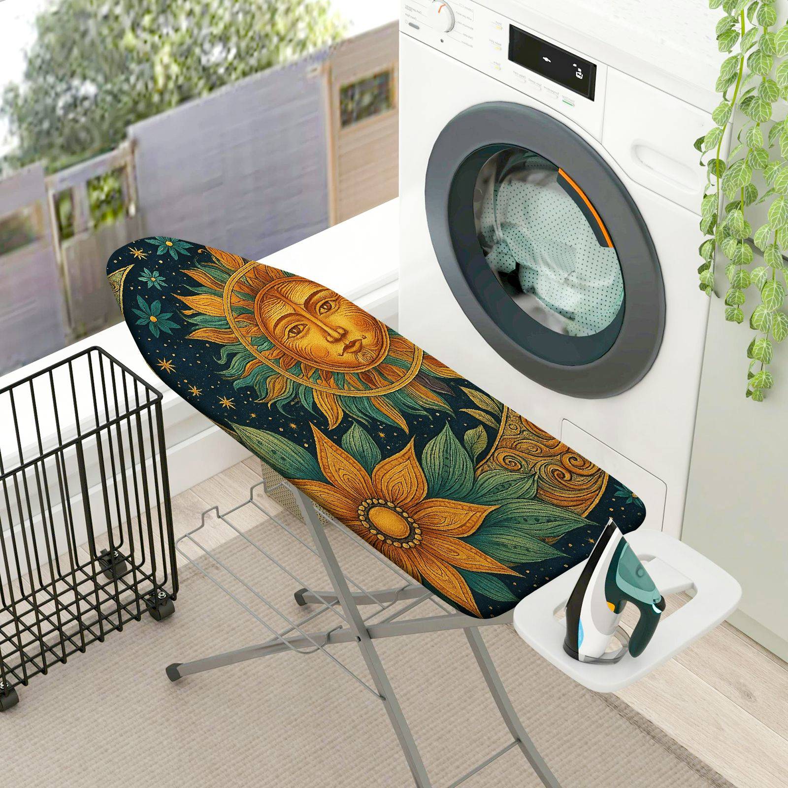 1-Piece Sun Moon Stars  Ironing Board Cover, Universal Size, Without Board