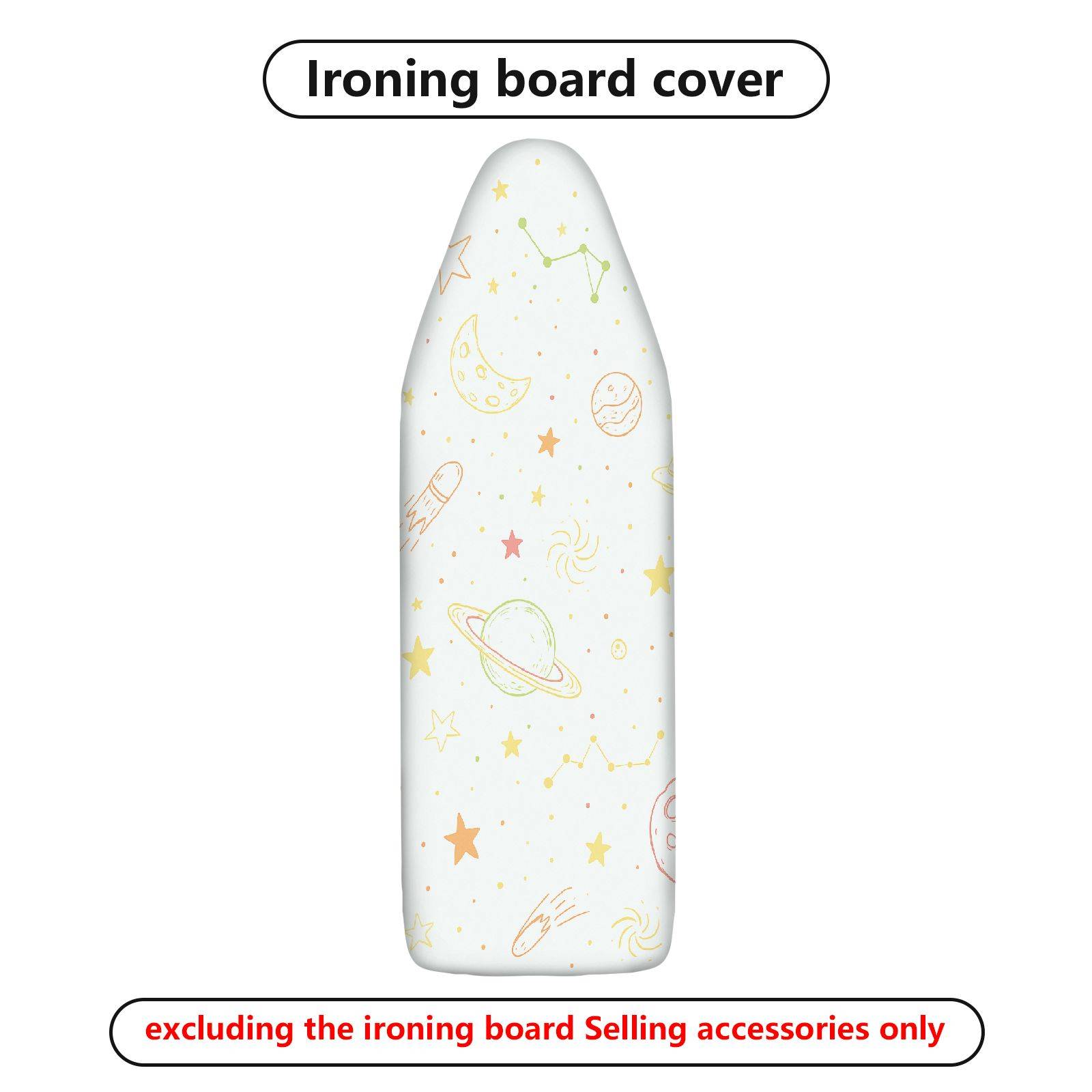 1-Piece Star Moon Rocket  Ironing Board Cover, Universal Size, Without Board