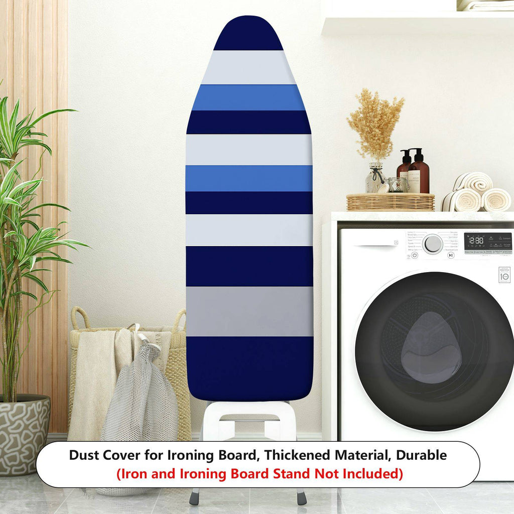 1-Piece Striped Blue White  Ironing Board Cover, Universal Size, Without Board