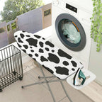 1-Piece Animal Print Cow Pattern Black And White  Ironing Board Cover, Universal Size, Without Board