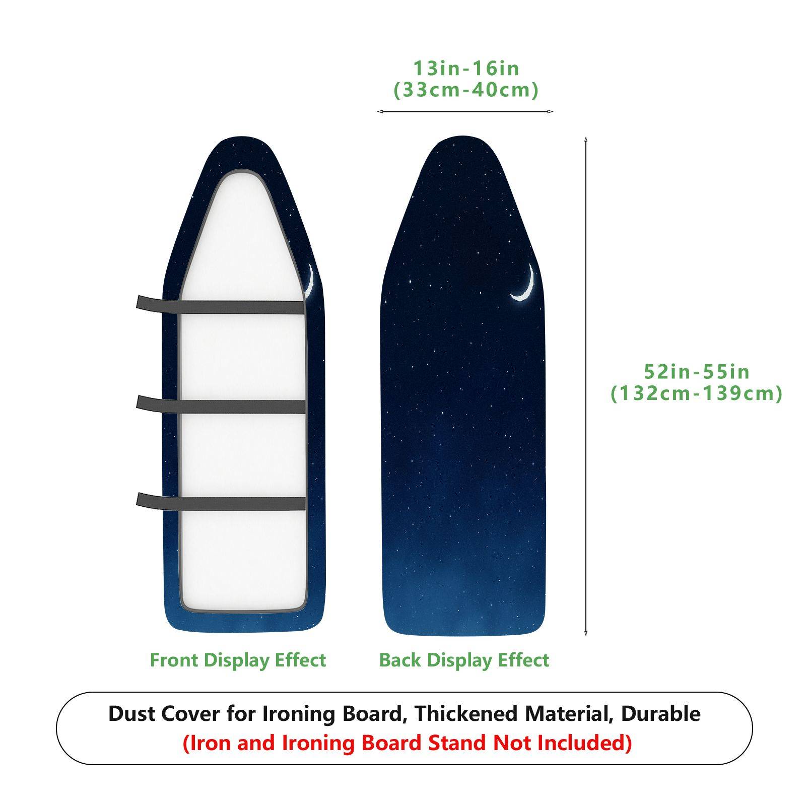 1-Piece Starry Night Sky Moon  Ironing Board Cover, Universal Size, Without Board