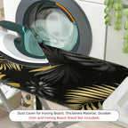 1-Piece Tropical Leaves Black Gold  Ironing Board Cover, Universal Size, Without Board