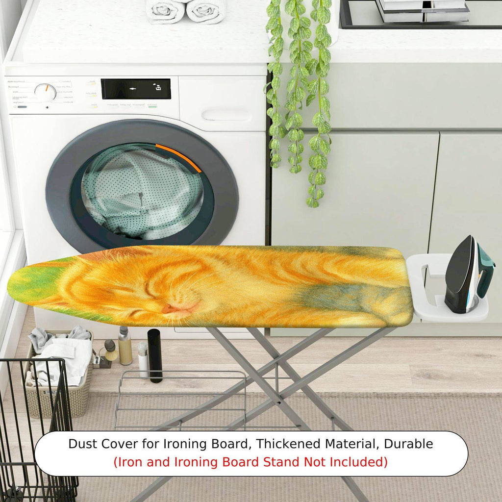 1-Piece Cat Pattern Sleeping Yellow Feline  Ironing Board Cover, Universal Size, Without Board