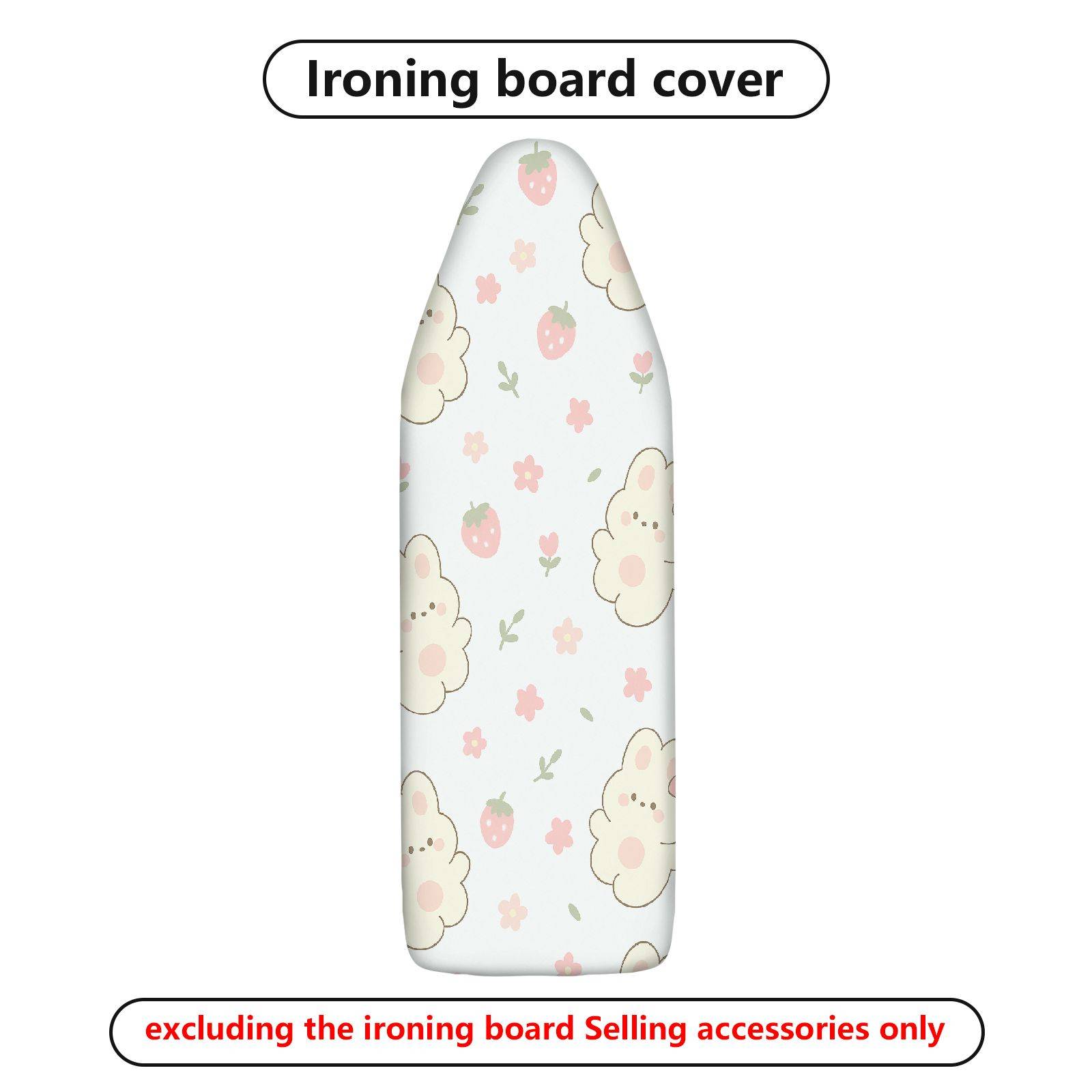 1-Piece Floral Strawberry  Ironing Board Cover, Universal Size, Without Board