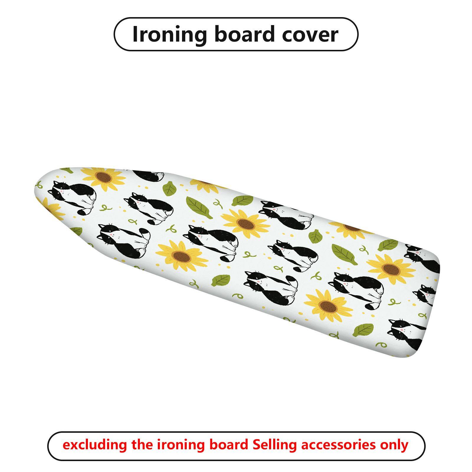 1-Piece Cat Sunflower Leaf  Ironing Board Cover, Universal Size, Without Board