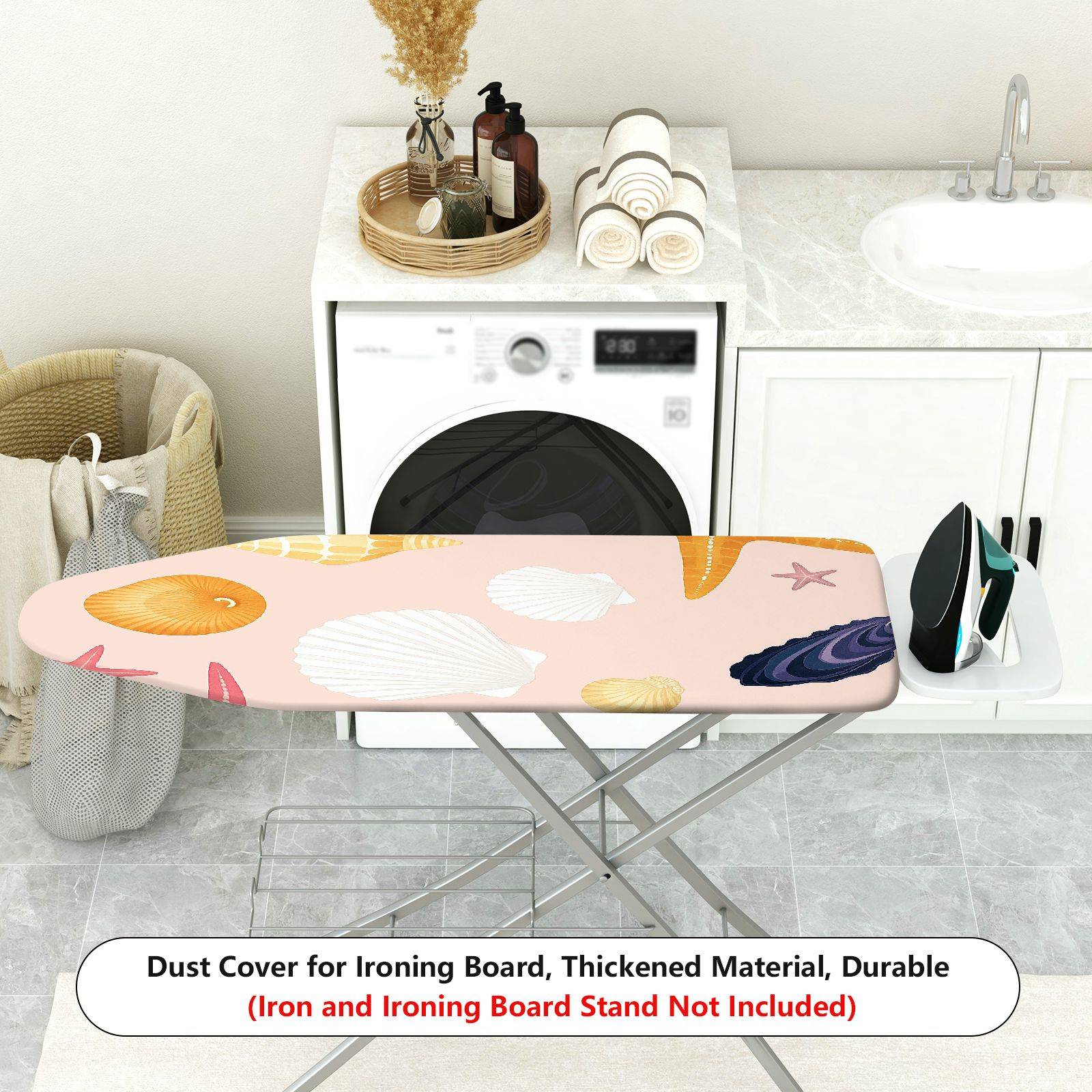 1-Piece Seashell Starfish Ocean  Ironing Board Cover, Universal Size, Without Board