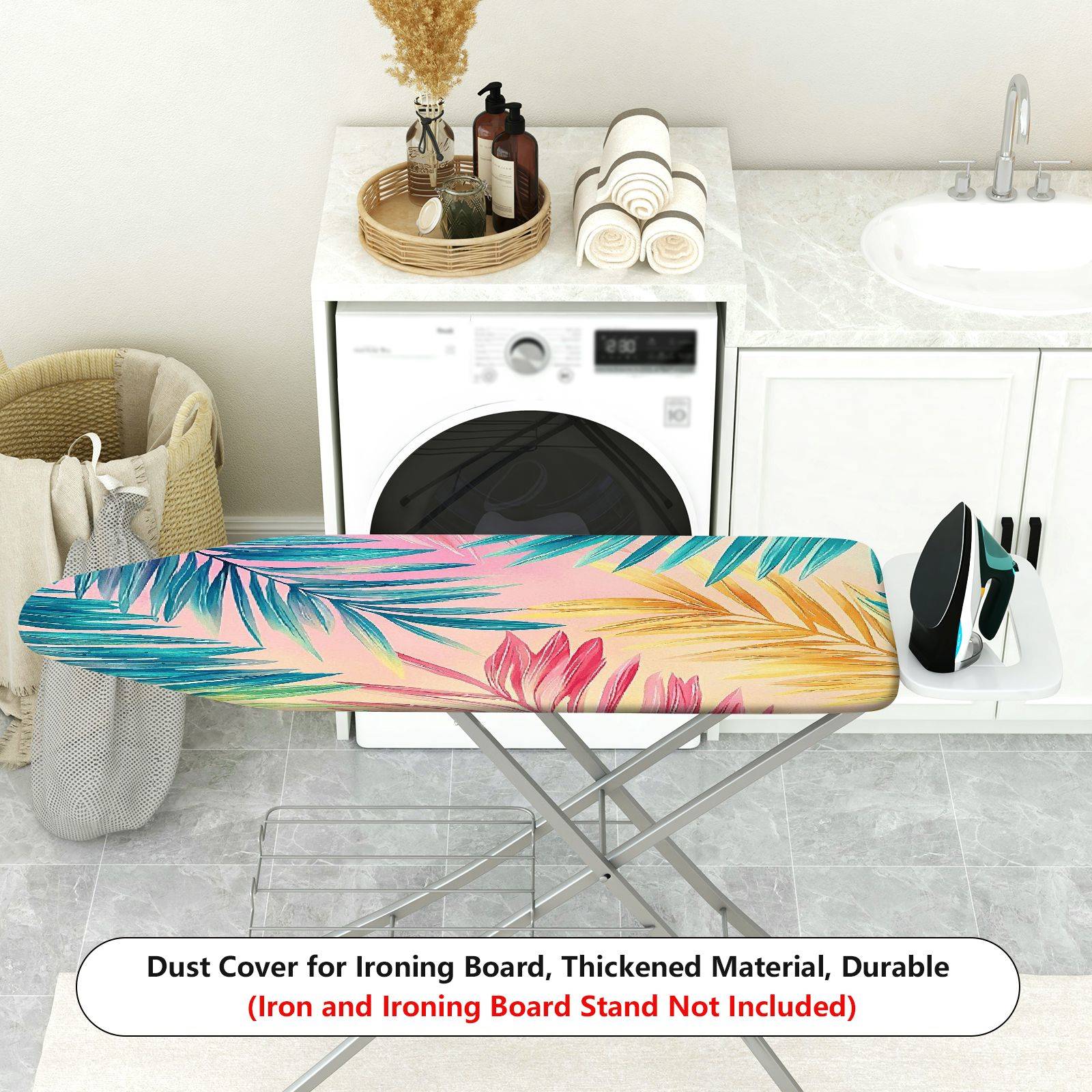1-Piece Tropical Leaves Colorful Gradient  Ironing Board Cover, Universal Size, Without Board