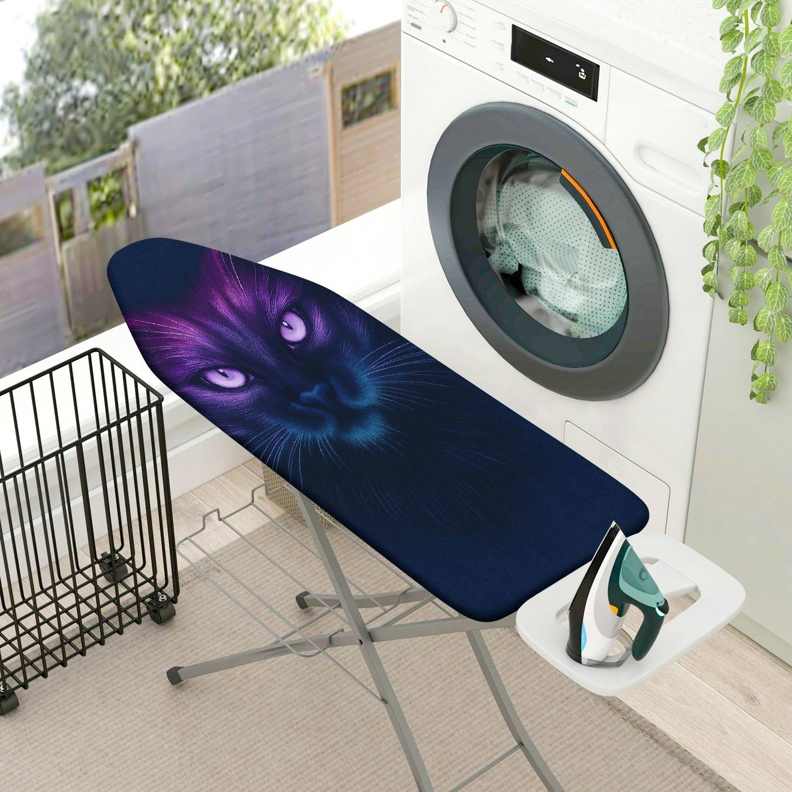 1-Piece Cat Mysterious Elegant  Ironing Board Cover, Universal Size, Without Board