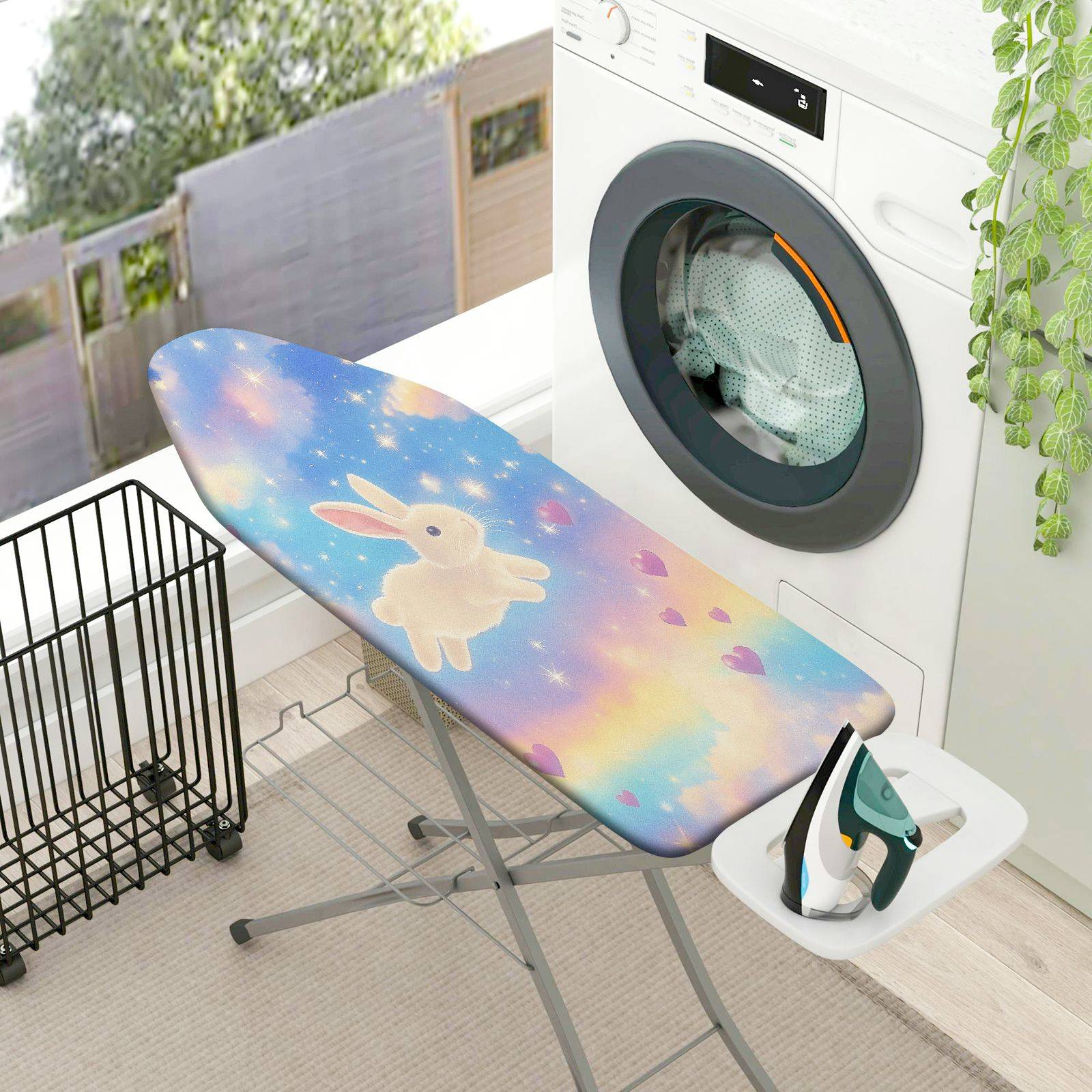 1-Piece Rabbit Star Sky Heart  Ironing Board Cover, Universal Size, Without Board