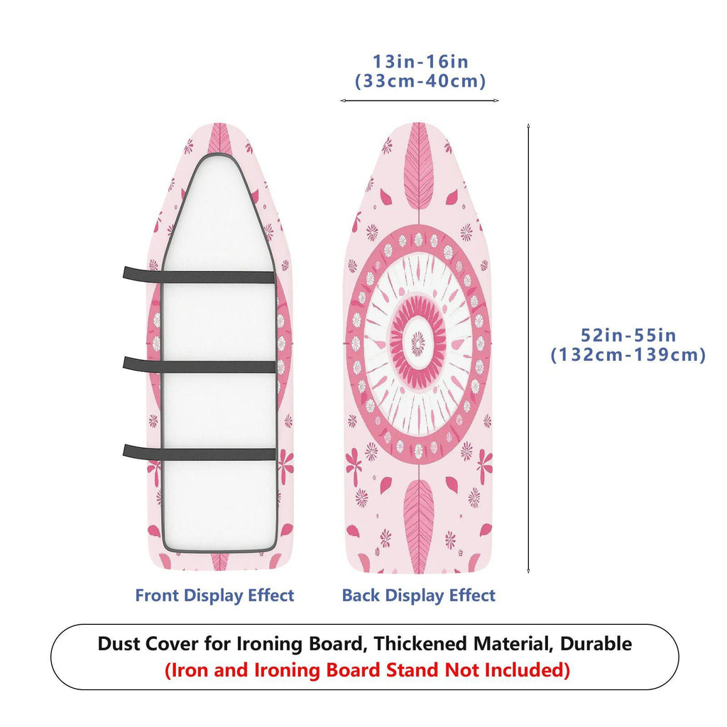 1-Piece Pink Floral Mandala Dreamcatcher  Ironing Board Cover, Universal Size, Without Board