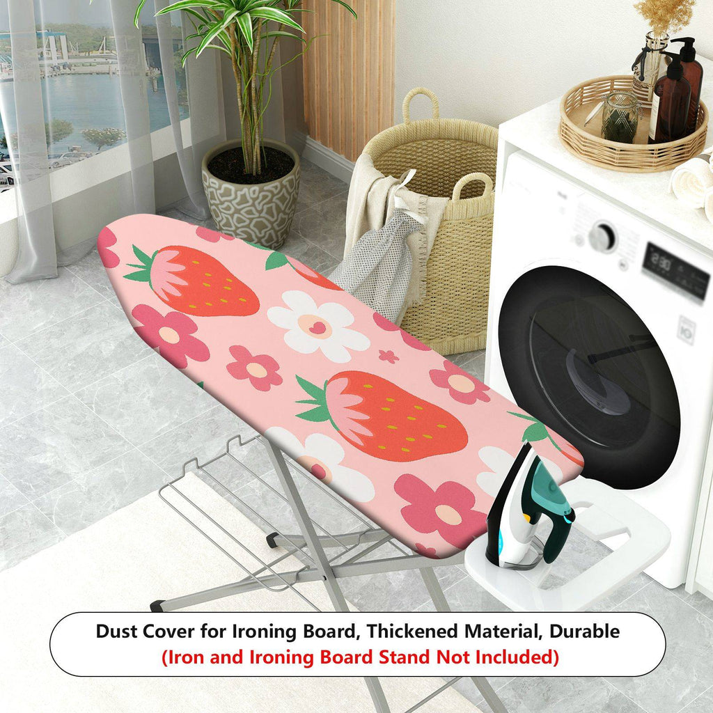1-Piece Strawberry Floral Pink  Ironing Board Cover, Universal Size, Without Board