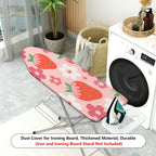 1-Piece Strawberry Floral Pink  Ironing Board Cover, Universal Size, Without Board