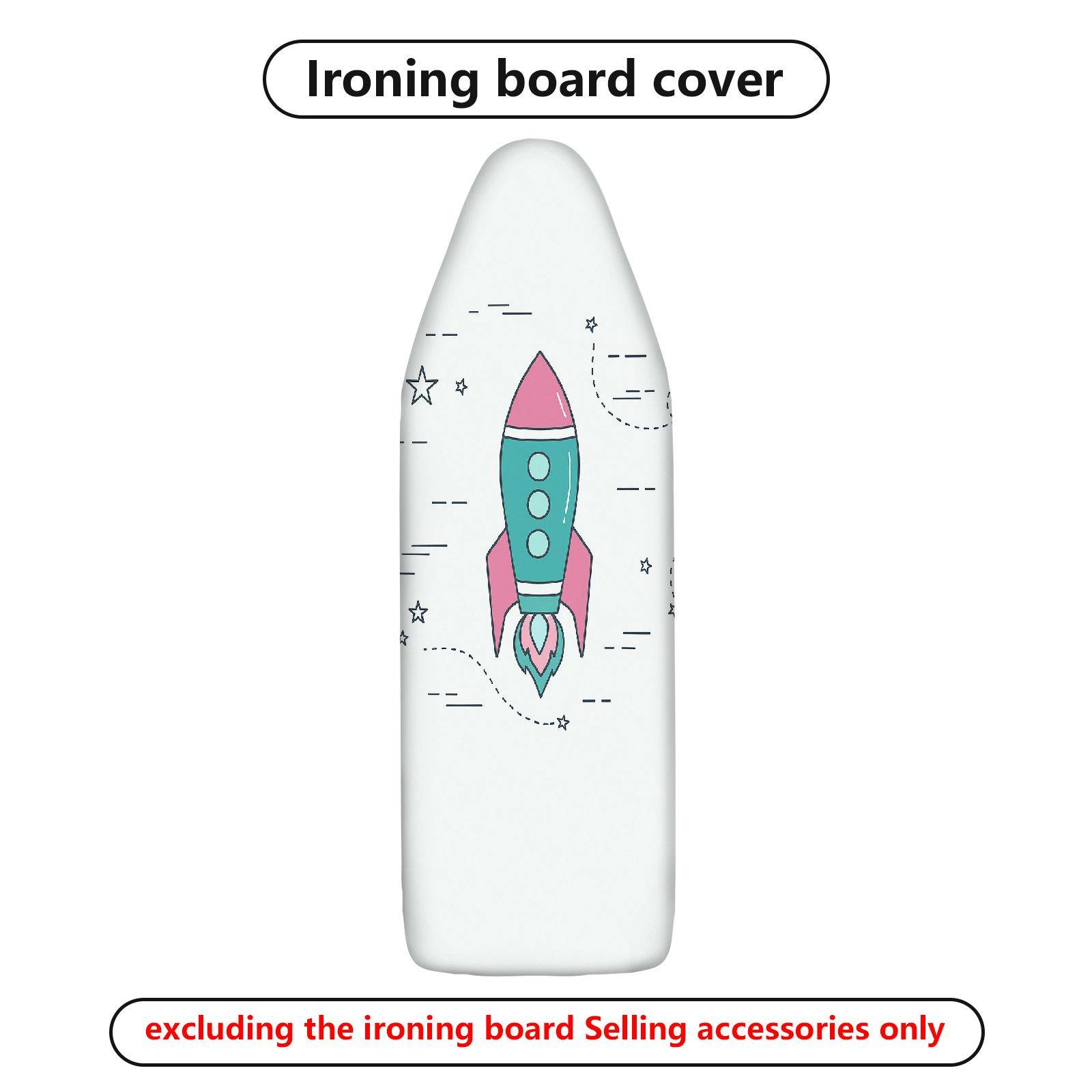 1-Piece Rocket Space Star  Ironing Board Cover, Universal Size, Without Board