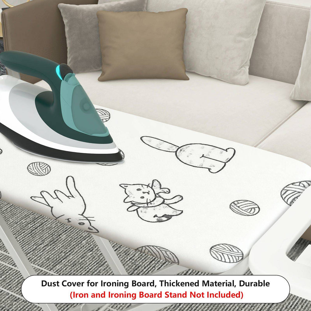 1-Piece Cat Yarn Fun  Ironing Board Cover, Universal Size, Without Board